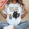 Funny Political Cat TShirt No Kings Kawaii Clothes Oversized T Shirt Graphic Tshirts Y2k Top Women Clothes High Quality Cotton