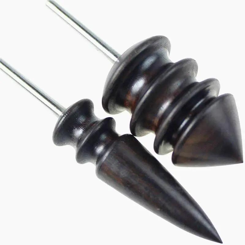 2pcs/set Pointed Tip Leather Burnishing Tool Leather Edge Burnisher Leather Slicker Tool Set Burnishing Wheel of Supplies