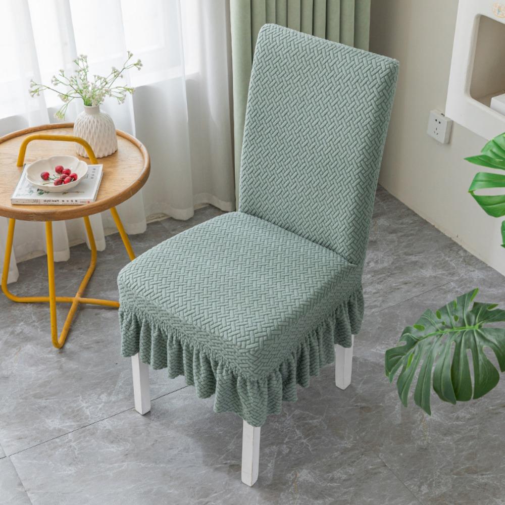 Elastic Jacquard Chair Cover Universal Dining Chair Slipcover Cross Border One Piece with Skirt Design