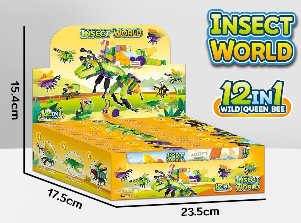 Pre-filled Insect Building Blocks for Kids, Educational Toy, Popular Insect Toy, STEM Building Blocks, Elementary School Ages 6, 7, 8, 9, Boys and