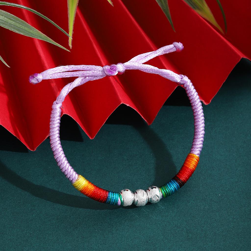 Colorful Rope Beaded Ethnic Style Hand-Woven Hand Rope, Tibetan Light Luxury High Sense Adjustable Fashion Jewelry Women