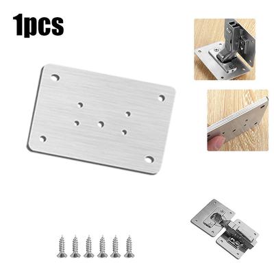 Kit de placa de reparo de dobradiça de armário de cozinha Placa de montagem de dobradiça de porta de armário com furos Suportes de fixação plana Ferramentas domésticas