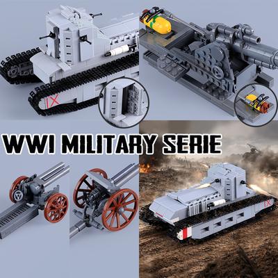 WK1 Militärserie Panzer Krupp Artillerie Bausteine Soldatenfiguren Zubehör Haubitze Italienischer Britischer Krieger Steine Spielzeug