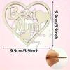 10/20 pieces of unfinished wooden heart-shaped "Best Mom" decorations - DIY Mother's Day gift, with a hollow heart design