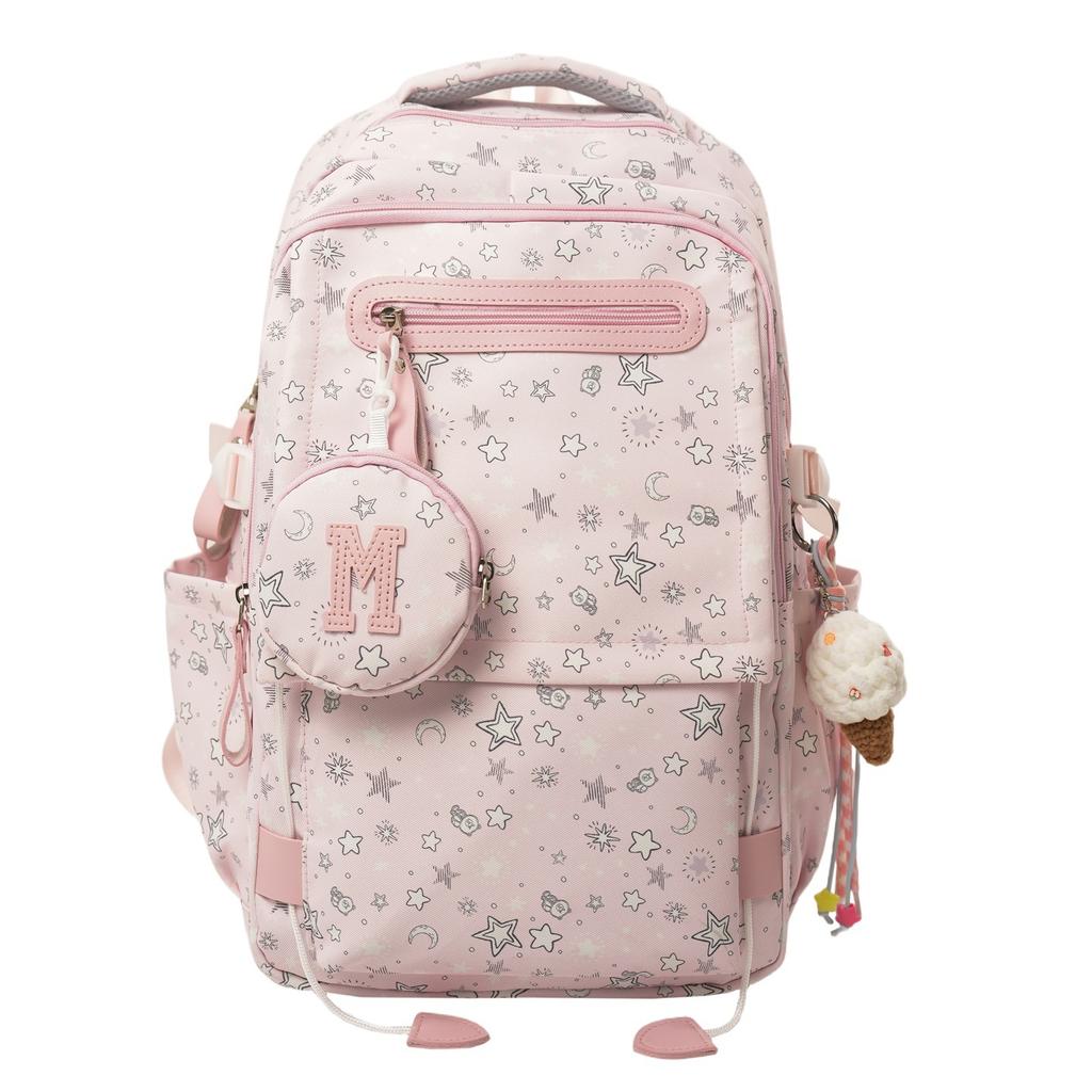 Schoolbag1011 New High-Value, High-Capacity Backpack for Middle School Girls, High School Girls, and High School Students with Star Print Backpack