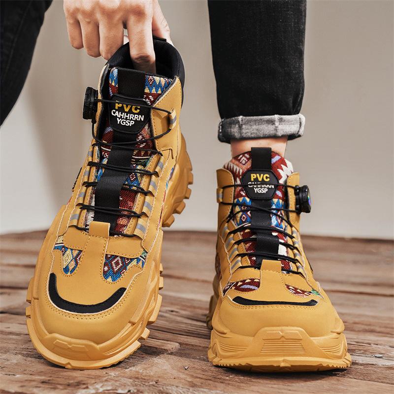 Tooling Martin boots new heightened platform locomotive boots trendy outdoor rotating buckle hiking shoes sports men's shoes