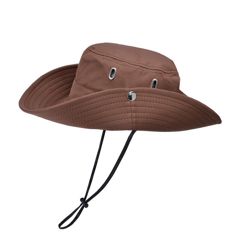 9256 summer outdoor fishing hiking hat children breathable versatile sun hat men's large brim sun protection bucket hat