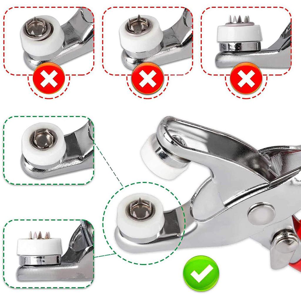 Beş Düğme El Pres Pensesi Düğme Montaj Aletleri Metal Düğme El Pensesi