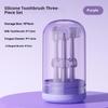 3Pcs Parent-friendly Silicone Baby Toothbrush Kit with Non-slip Wash Cup Gentle Tongue Moss Cleaner for Infant Care