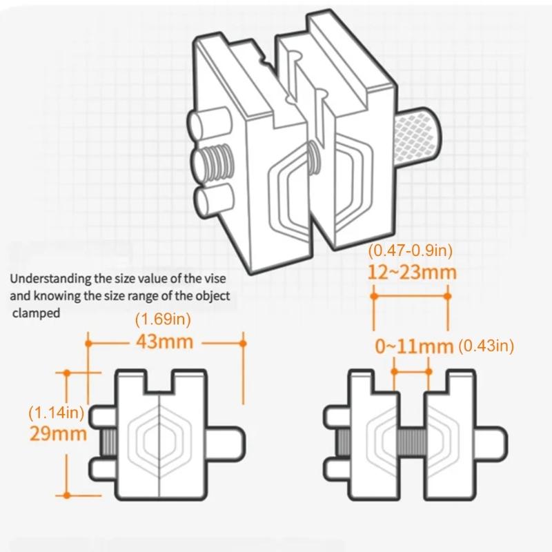 Portable Aluminum Drill Press Vise Benches Vise Wide Clamping Capacity Ideal For Outdoor And Electronics Assembly