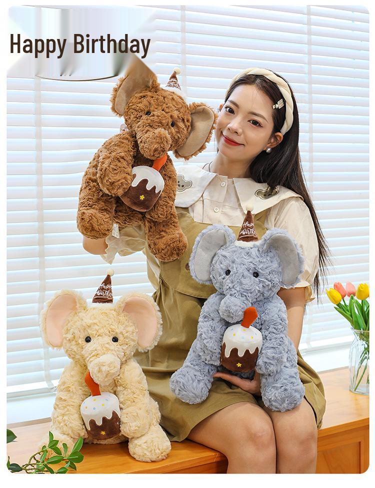 Cute Sitting Elephant Plush Toy Birthday Gift