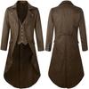 Men Steampunk Medieval Jacket Victorian Cosplay Costumes Single Breast Gentleman Vinatge Long Tailcoat Coat