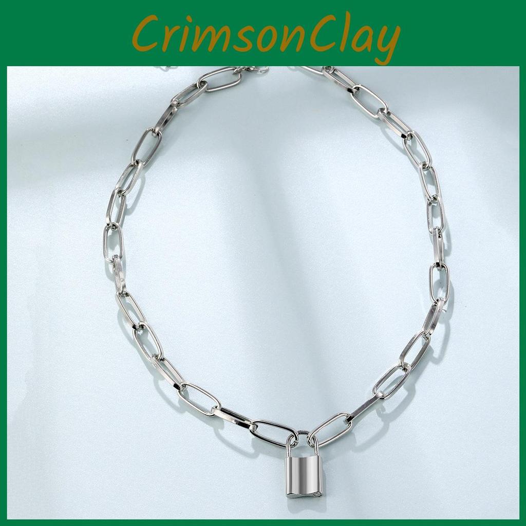 Chic And Bold Layered Choker Necklace In Golden And Silver Tones With Unique Lock Charm Perfect For Street Style And Fashion Enthusiasts