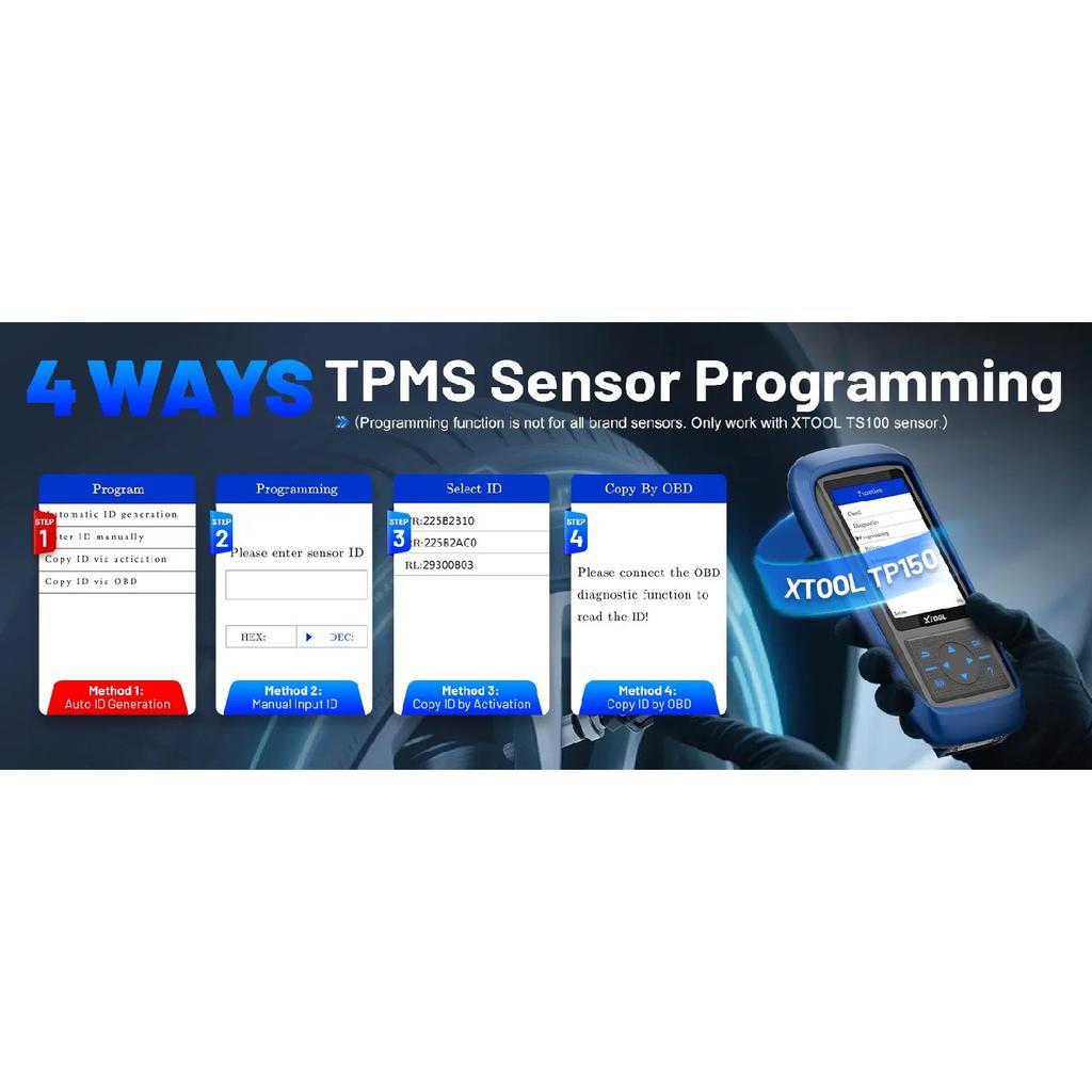 XTOOL TP150 WiFi TPMS Tire Pressure Diagnsotic Tool 315/433MHz Sensor Activation Programming Learning Reading Auto OBD2 Scanner