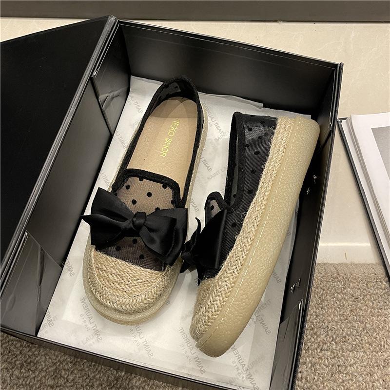 Mesh Single Shoes Women's New Spring and Summer Thick-soled Breathable Loafers One-pedal Fisherman Bean New