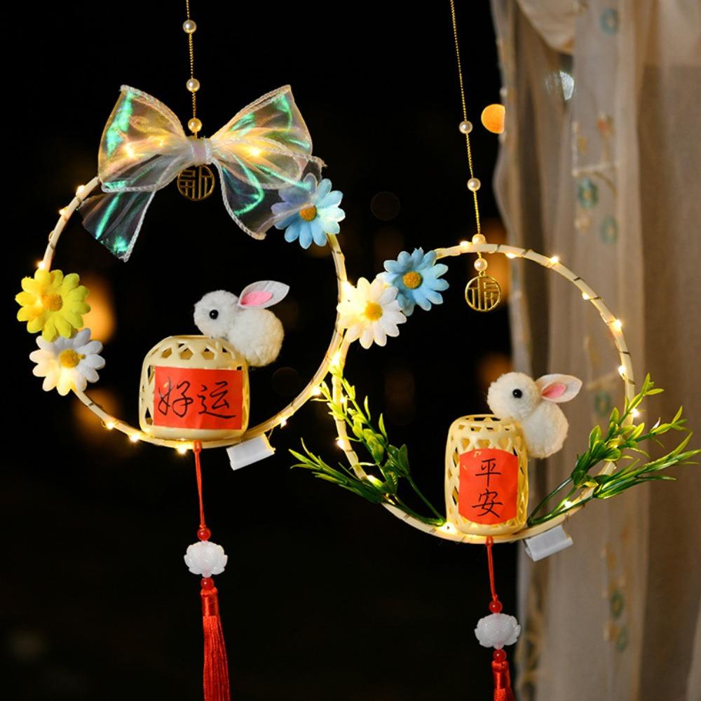 2025 Glowing DIY Material Package DIY Handmade Material Bamboo Lantern Mid-Autumn Festival Lanterns Children