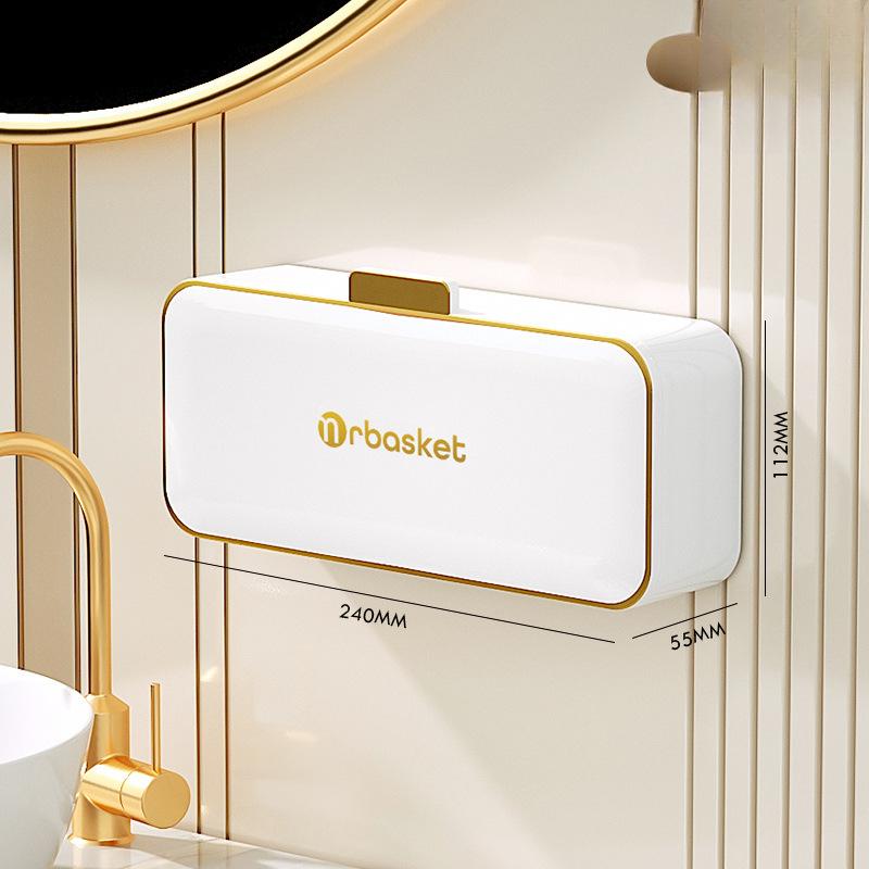 

Мыльница без перфорации настенный слив бытовой с крышкой ванная комната раскладушка двухсекционная полка для хранения мыла large золотой/белый