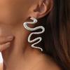 Punk Style Exaggerate Snake Drop Earrings Retro Design for Women Irregular Long Stud Earrings Spicy Girls Jewelry Accessory Gift