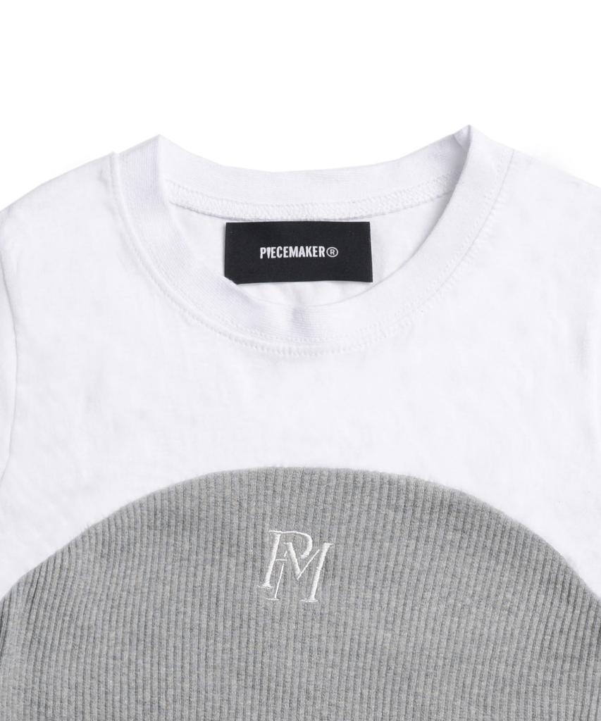 PEACE MAKER Knit Top Layered Tee (Grey)