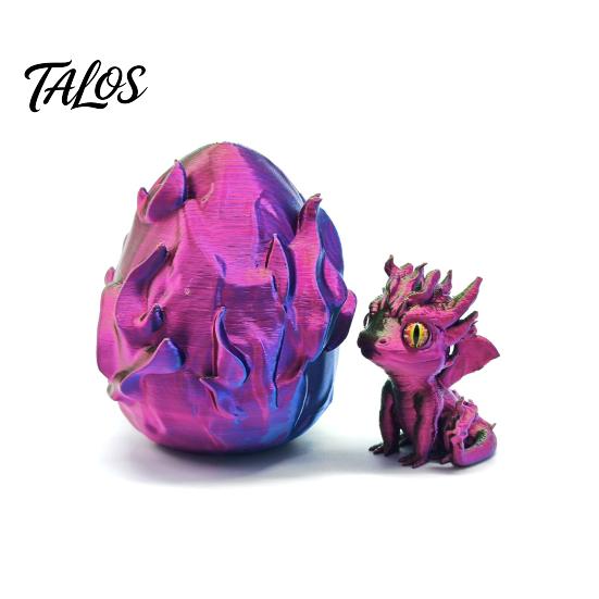 Colorful Dragon Statue 3D Printed with Egg, Gradient Baby Figurine, Holiday Party Favors Collectable Small Toy for Kids, Favors, Desktop Decoration