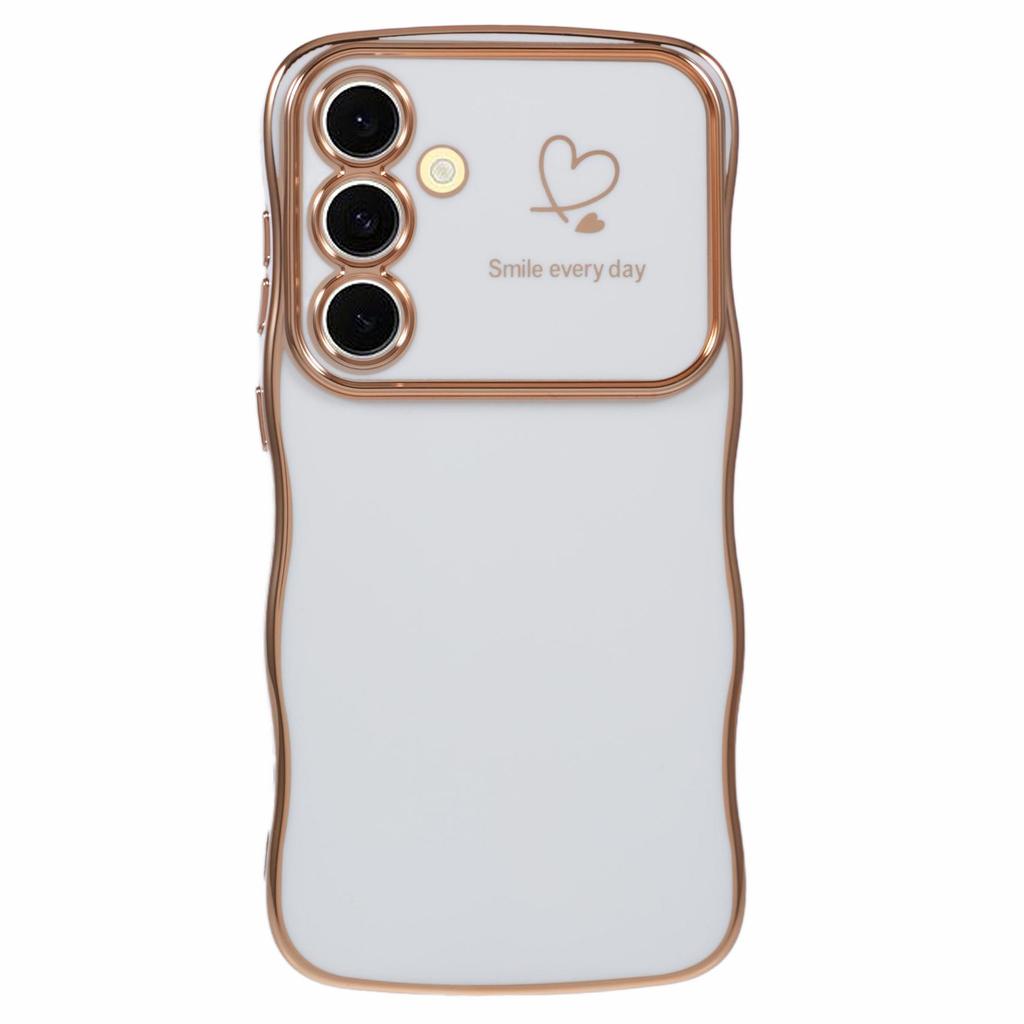 For Samsung Galaxy A54 5G Case Love Hearts TPU Phone Cover Curly Wave Frame Large Window
