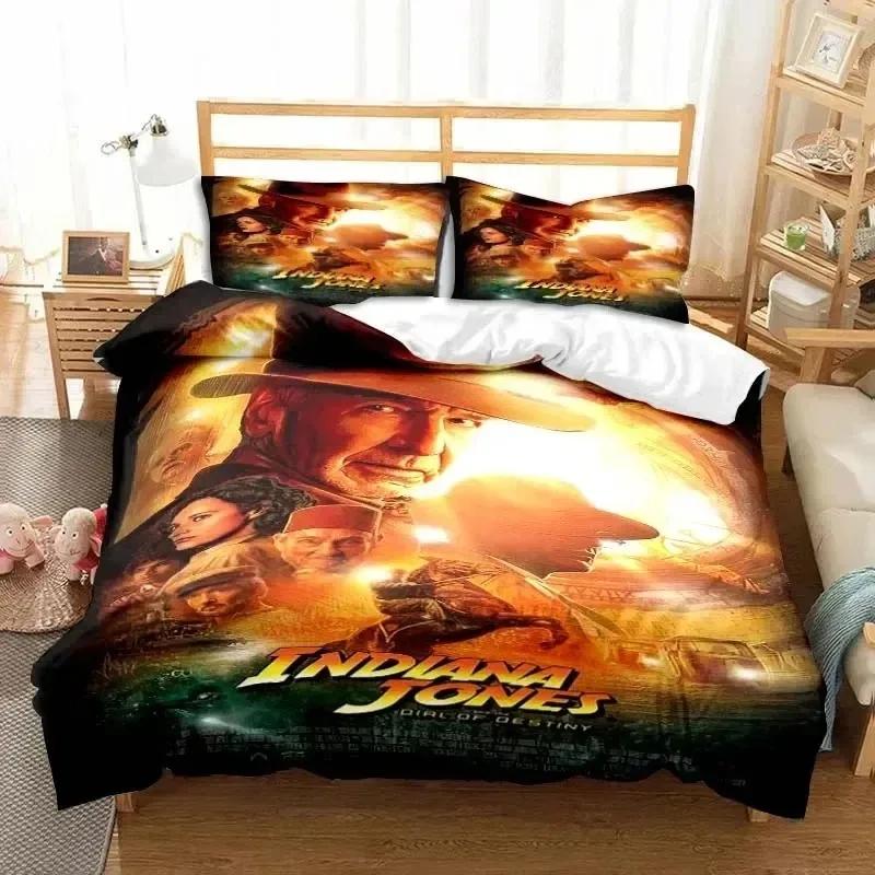 Indiana Jones L'Ultima Crociata Set Biancheria da Letto Elegante Singolo Matrimoniale King Size Camera da Letto Ragazzi Copripiumino Set Copripiumino Regalo