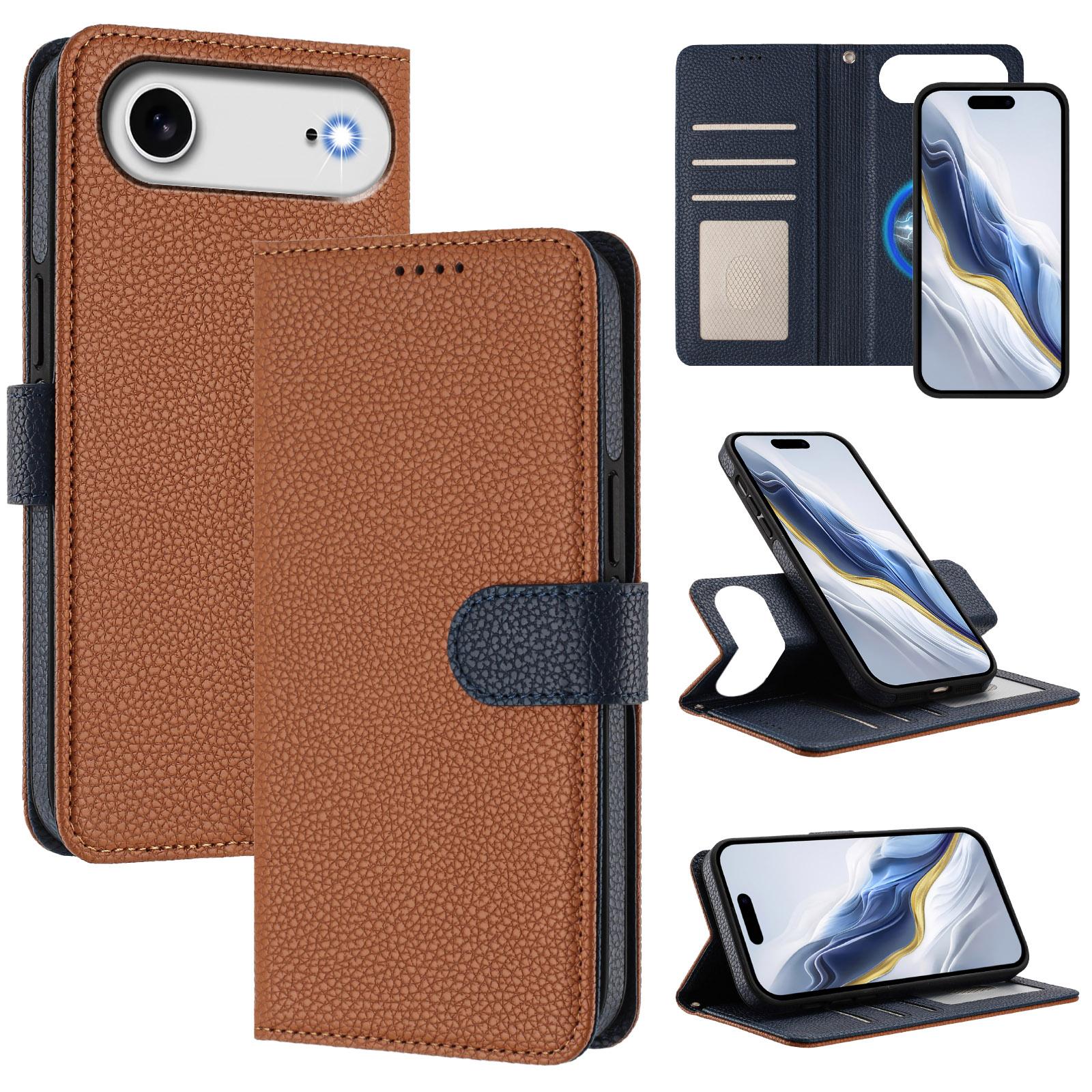 

For iPhone Air Leather Case Detachable Wallet Magnetic Phone Cover with Hand Strap