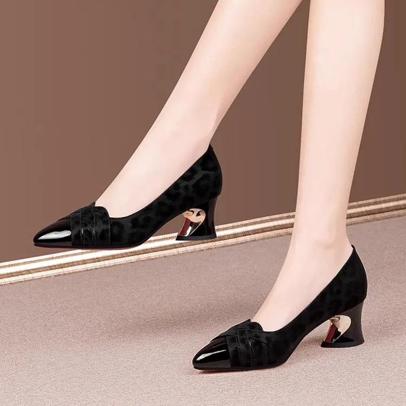 sapatos femininas women casual grey comfort spring slip on square heel shoes for sexy party lady black pumps ab513