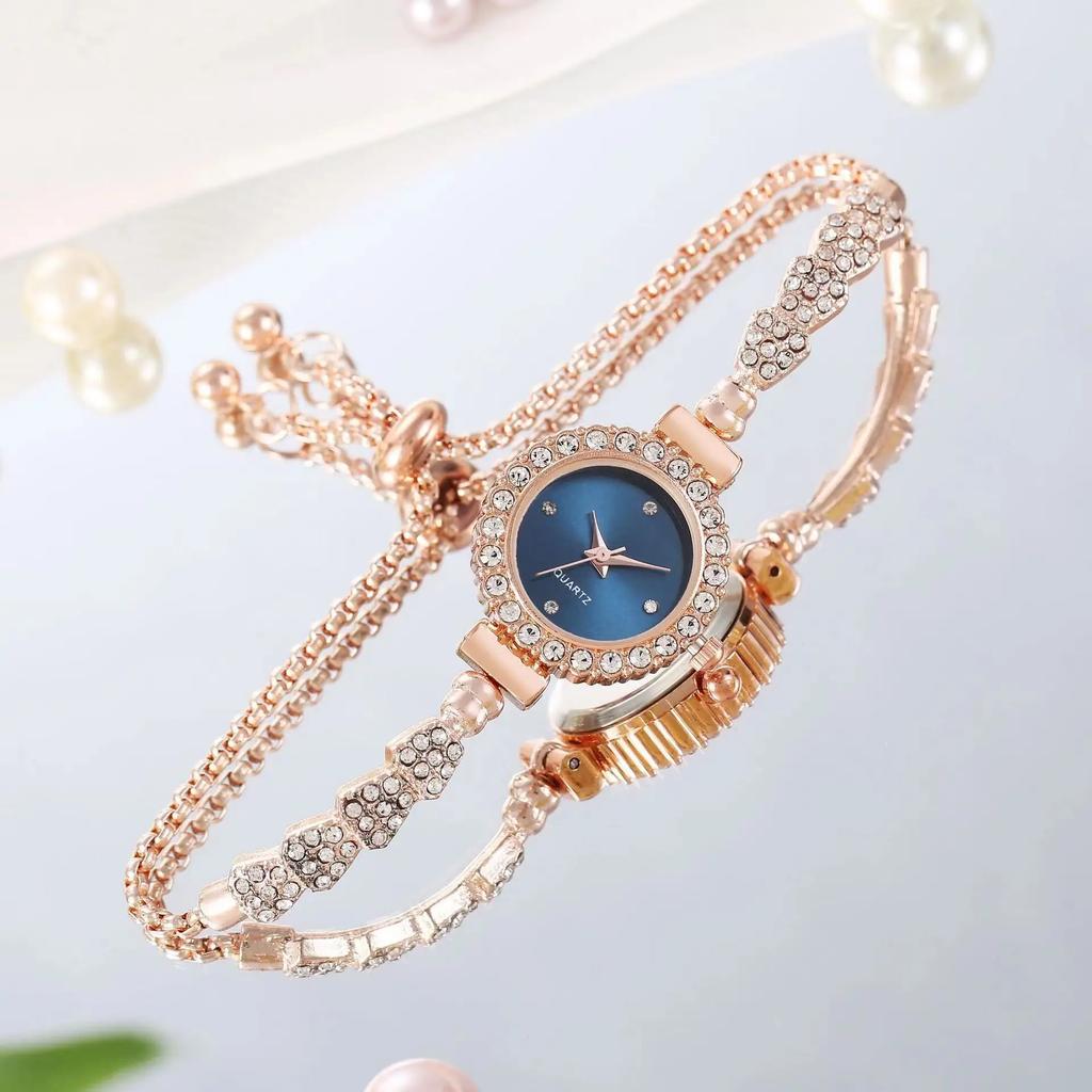 Vintage Casual Ladies Watches Luxury Watch Women Bracelet Rhinestone Fashion Wristwatch Bracelet Relojes Para Mujer