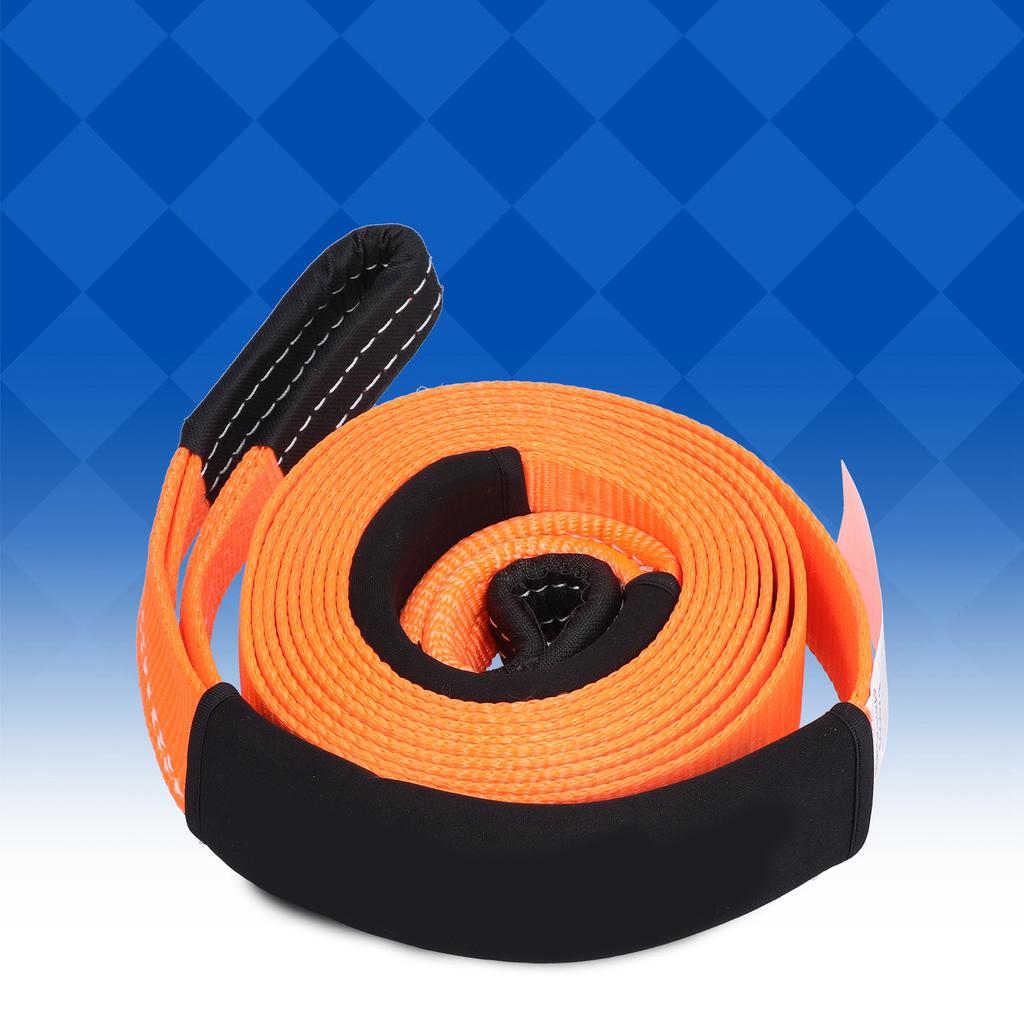 Tow Rope OffRoad Recovery Polyester Pulling Pull Strap 5 Metres 5 Ton for Car Vehicle(Orange )