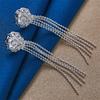 Charming 925 Sterling Silver Exquisite Tassel Rose Flower Earrings for Women Fashion Wedding Jewelry Party Gifts