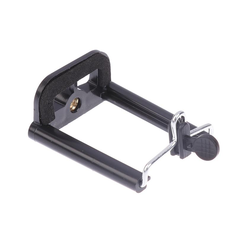 1ks Univerzální Roztažitelný Černý Držák Telefonu Stojan s 1/4 Palcovým Šroubovým Otvorem Selfie Tyč Kamera Klip na Telefon Příslušenství