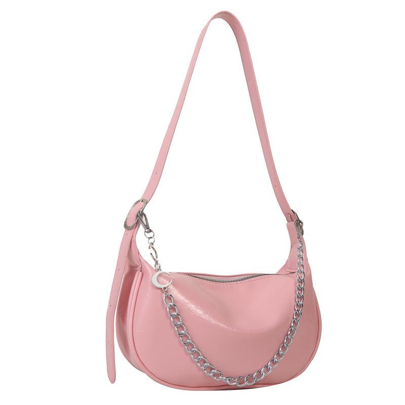 

Elegant Soft Pu Tote Bag For Women In Various Colors Perfect For Everyday Wear With Chain Accent рожевий