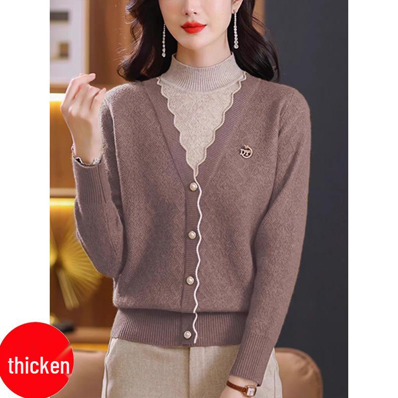 Women s High Neck Layered Knit Sweater – 2025 Autumn/Winter Fashion S