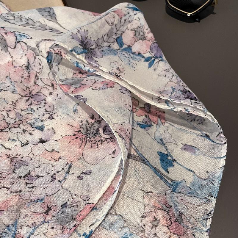 Oryginalny Design Śpiewające Ptaki i Zapach Kwiatów Styl Pastoralny Wszechstronny Ciepły i Piękny Szal Chroniący Szyję Wiosna i Lato Nowy Styl