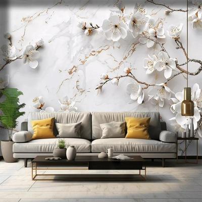 Kreative 3d Blumen Baum Tapete Wohnzimmer Schlafzimmer Hintergrund Wandbild Wohnkultur