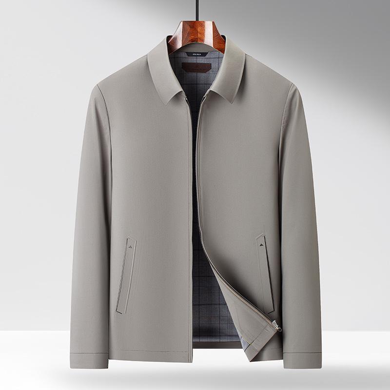 Men's Mid-Age & Senior High-End Casual Lapel Jacket for Spring & Autumn
