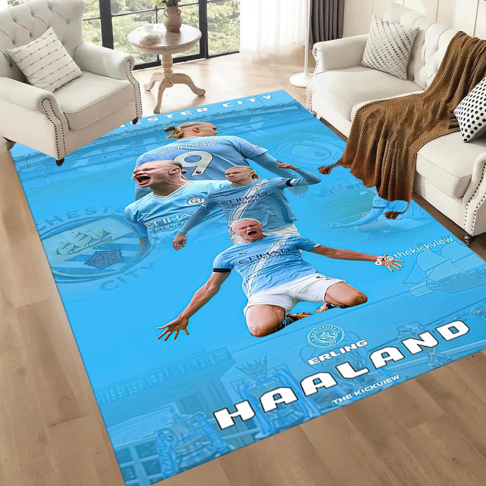 Haaland Enthusiasts Square rugs are a great choice for living rooms, bedrooms, home décor, and as gifts.
