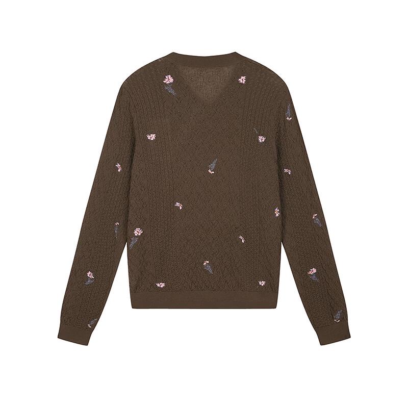 JNBY Women's V-Neck 100% Wool Knitted Sweater
