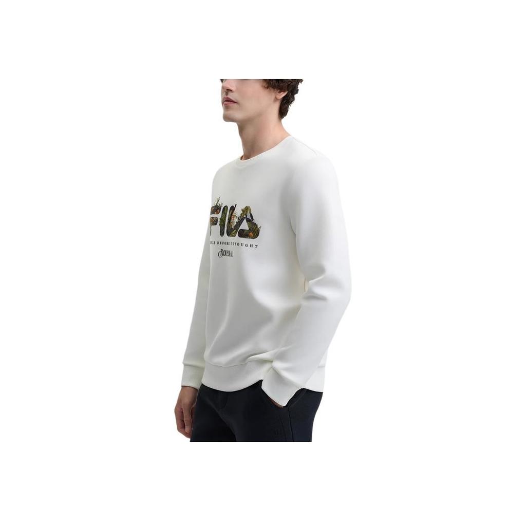 New FILA x LUSUO American Sweatshirt Men Cloud White F11M448219F-WT