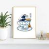 Die große Welle von Kaffee Leinwandmalerei Druck Kaffeeliebhaber Poster Japanische Kunst Kanagawa Wand für Wohnzimmer Heimdekor Geschenk