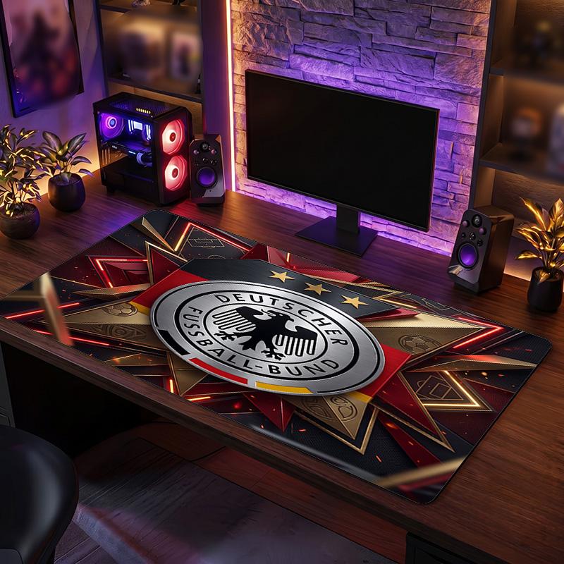 Germany Football Crest Mouse Pad, Extended Non Slip Rubber Desk Mat for Gaming Office Laptop Fan Gift
