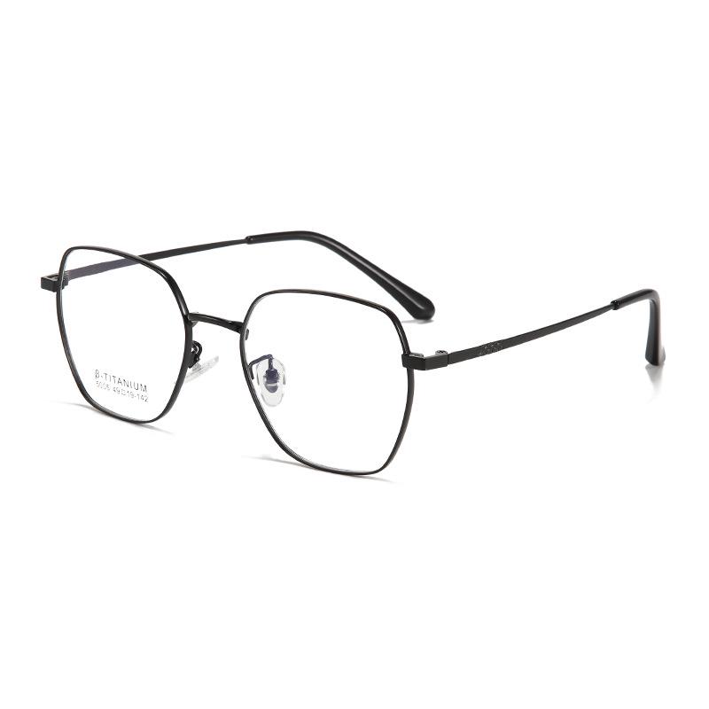 Ultra-Light Retro Polygonal Metal Eyeglass Frame for Myopia & Plano Lenses