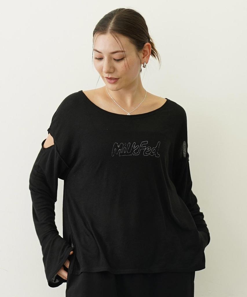 Milkfed Casual Open Shoulder Black Women's Top,
