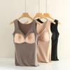 Women's V-Neck German Velvet Thermal Top with Chest Pad - One-Piece Vest for Autumn and Winter