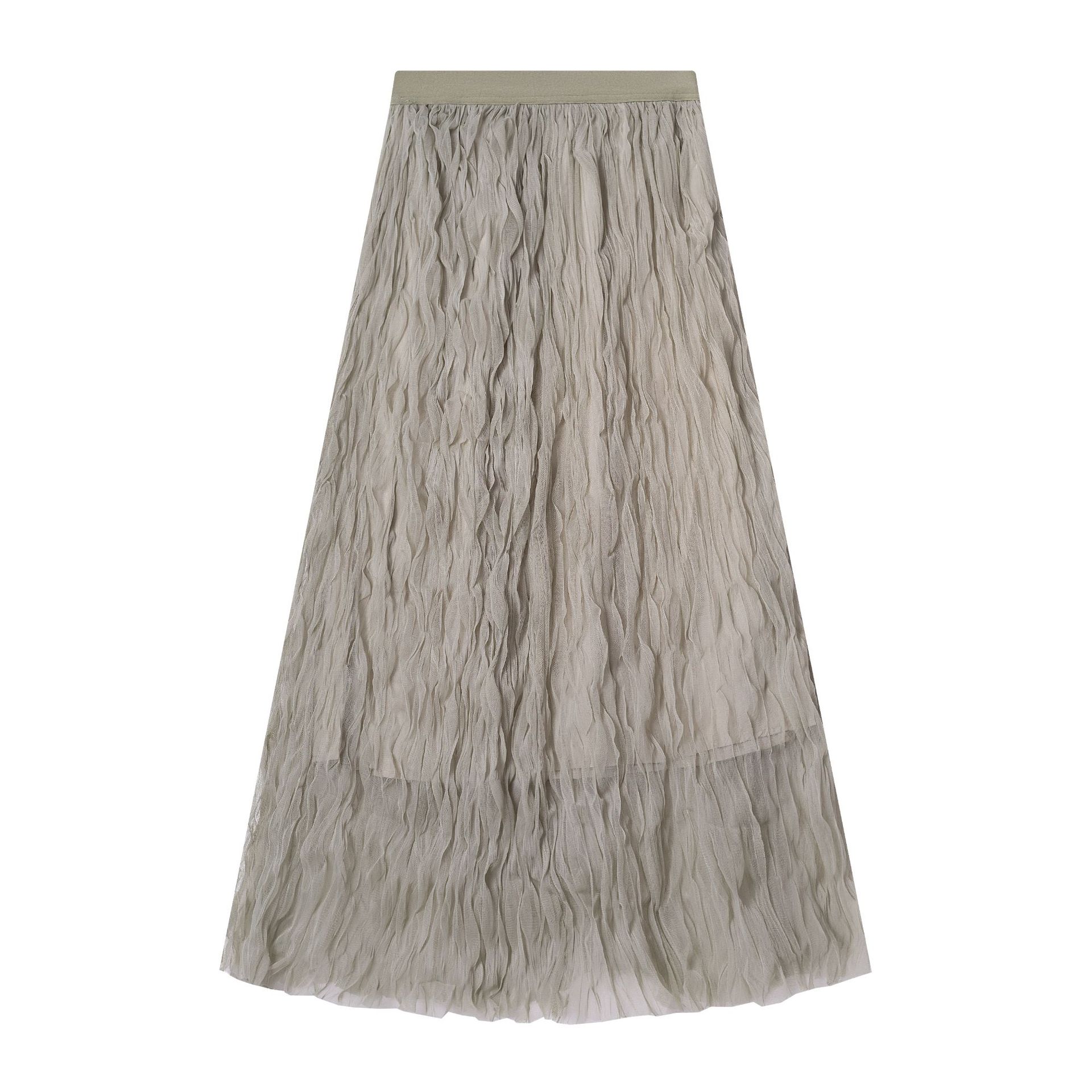 

Юбка из сетчатой ткани, женская летняя, легкая, с высокой талией, эластичная, длинная, сказочная юбка average size