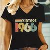 Women 60th Birthday Essential Classic Tops Vintage 1960 To 1969 Graphic T Shirts Short Sleeve Vneck 60 Years Old TShirt Tops