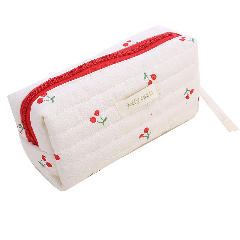 Cherry Embroidery Cosmetic Bag Handbag Canvas Bag Coin Purse Cosmetic Bag Makeup Bag Travel Bag Storage Bag