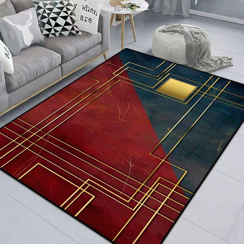 Moderner Geometrischer Teppich Wohnzimmer Zuhause Luxus Nordisches Dekor Zuhause Nachttisch Maschinenwaschbare Matte rutschfest Schlafzimmerteppich Spielzimmer