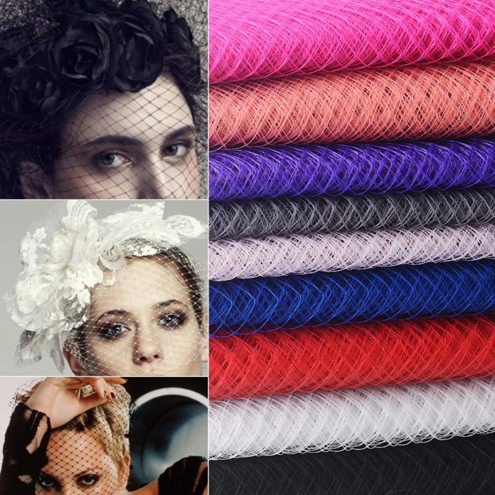 25cm Largeur DIY Fascinator Chapeau Grand Trou Grand Trou Voile Filet Voile Ruban Tulle Tissu Robe